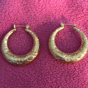 Gold Pierced Hoop Earrings